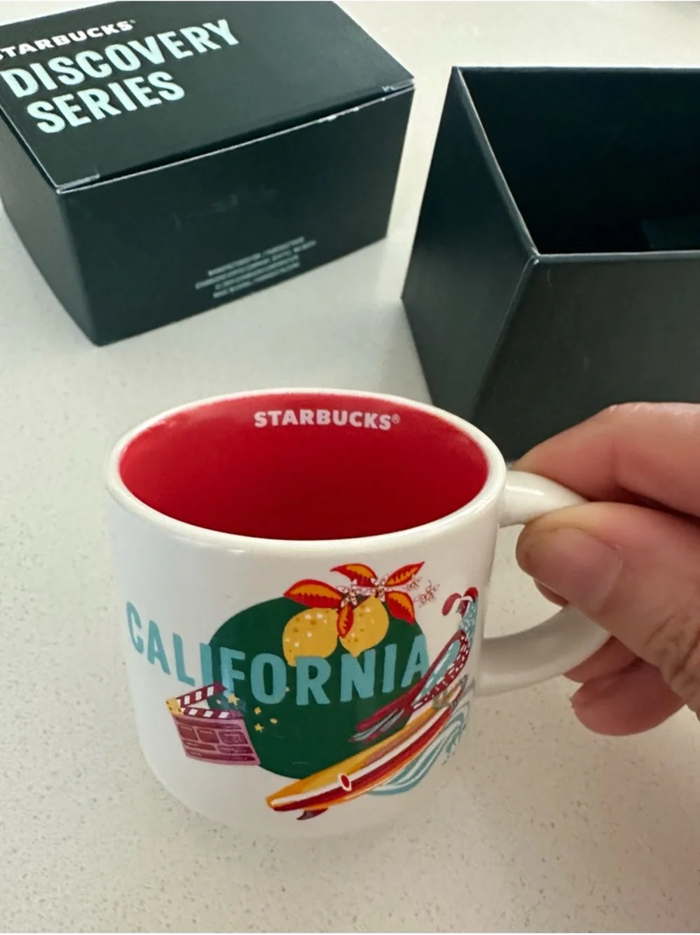 Starbucks Red & Mint Heart Keychain Gift Mug Set (2fl mug)